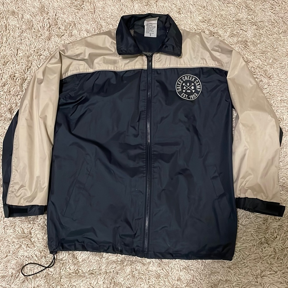 Dimco Apparel raincoat, color: navy and tan